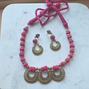 handmade Indian ethnic necklace and earring set